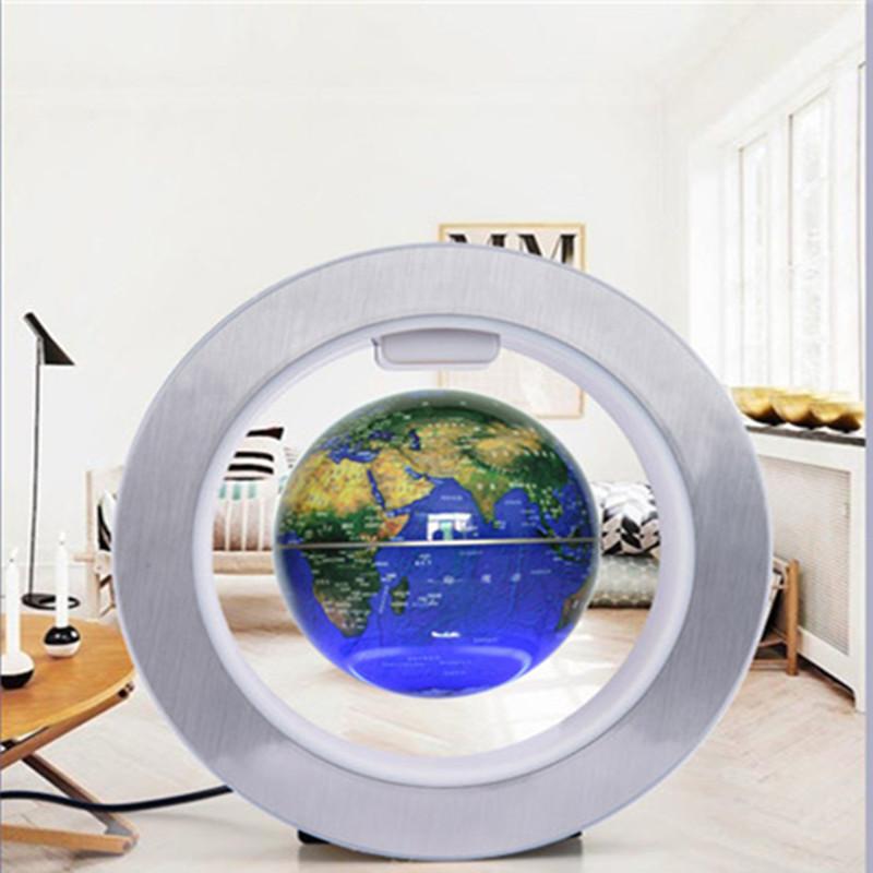 4 Inches Round LED Floating Globe Magnetic Levitation Light for Home Desktop Decor 10.5cm