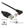 TENINYU USB 2.0 A Male to Right Angled 90 Degree DC 3.5x1.35 mm 5 Volt 24AWG DC Barrel Jack Power Cable 3FT, Black (Max 2.5 Ampere Power Cable,