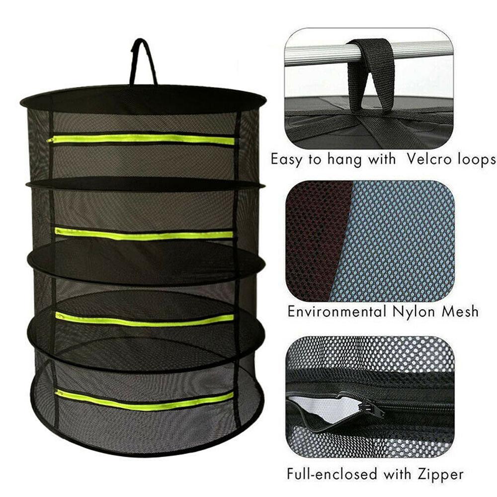 4-слойная сушилка сетка, большая полка, подвесная сушилка для гидропонных растений