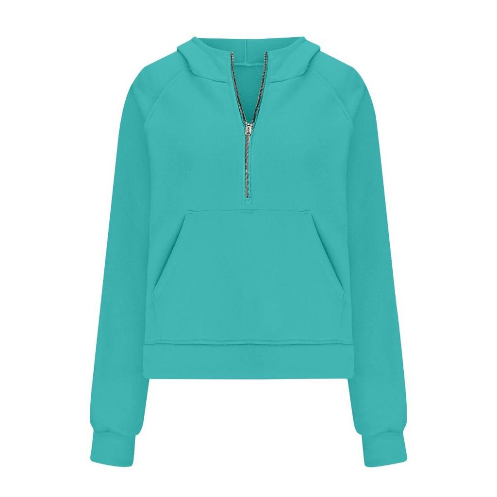 Осень-Зима 2025 Новая Женская Спортивная Толстовка из Скубы на Молнии до Середины, Свободная, Короткая, с Капюшоном, на Флисовой Подкладке