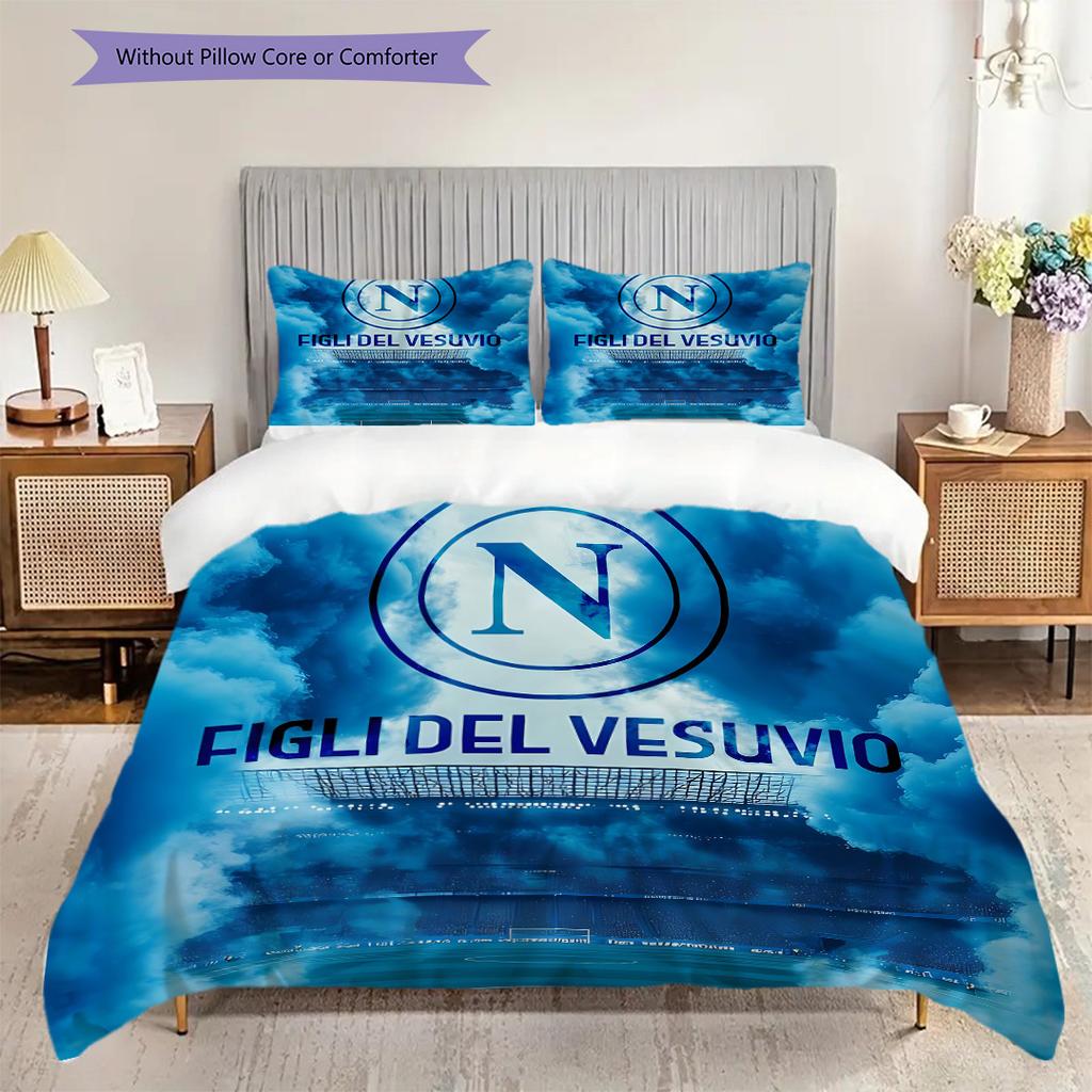SSC Napoli Комплект постельного белья с узором Одеяло Пододеяльник Наволочка Домашний Декор Подарок на День Рождения (1 пододеяльник + 2 наволочки, без наполнителя)