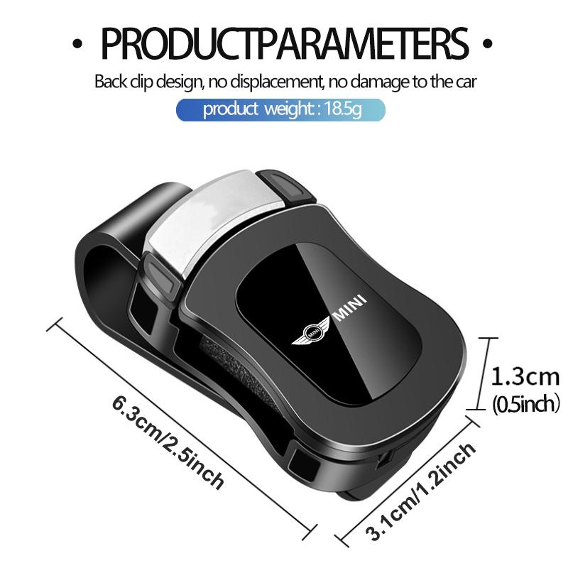 Car Sun Visor Mount Glasses Clip Storage Holder Eyeglasses Case For MINI Countryman Clubman Cooper One JCW R56 R50 R53 R58 FF4