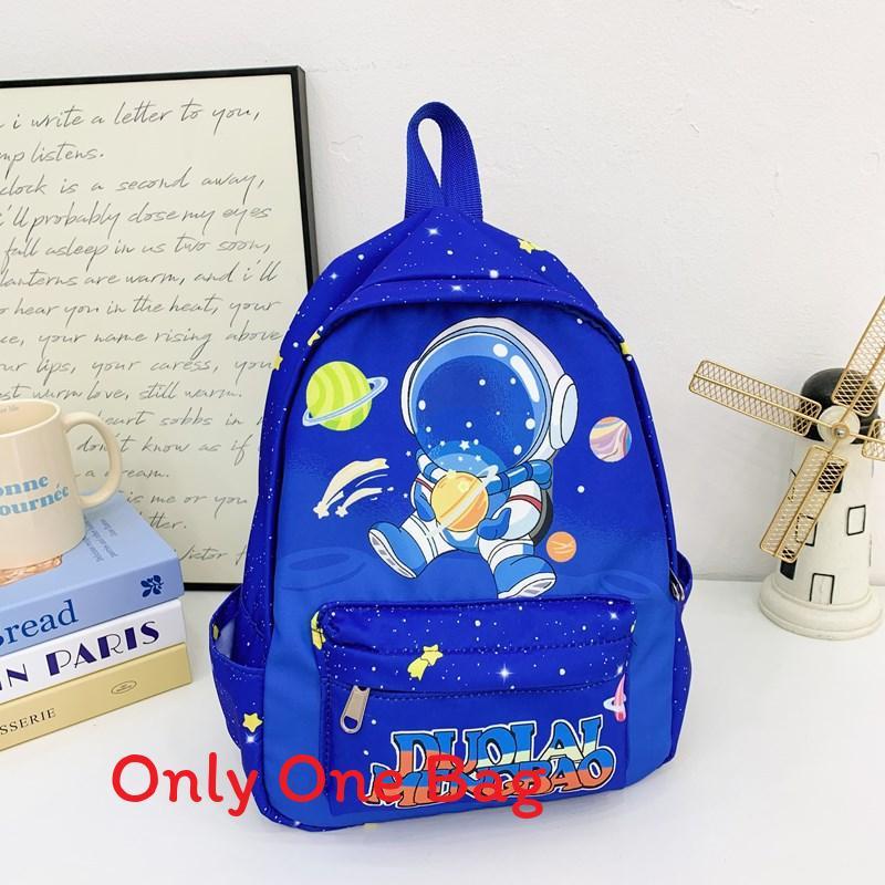 Prints Astronaut Letters Kids Cartoon Backpack Breathable School Bag