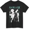 Summer Men's Japanese Anime Hikaru Died Cartoon Pattern Printed T-shirt, 100% Pure Cotton Fashionable Round-neck Clothing