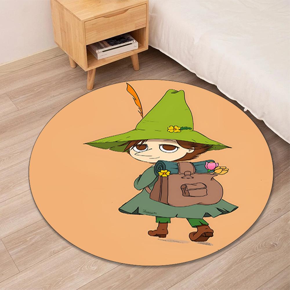 Snufkin Printed Round Rug Carpet Chair Rug Area Rug Entryway Doormats,for Office Chair Living Room Bedroom Kitchen Room.