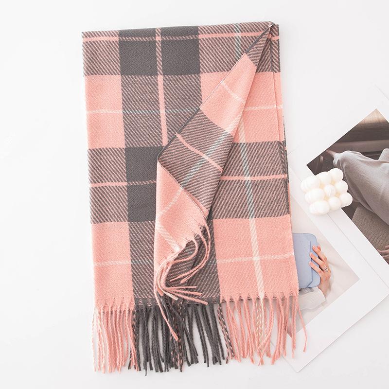 Plaid Scarf Women's Autumn and Winter New Versatile Thickened Shawl High-end Atmosphere Warm Scarf