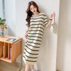 Женское городское повседневное полосатое платье миди с коротким рукавом Mocana