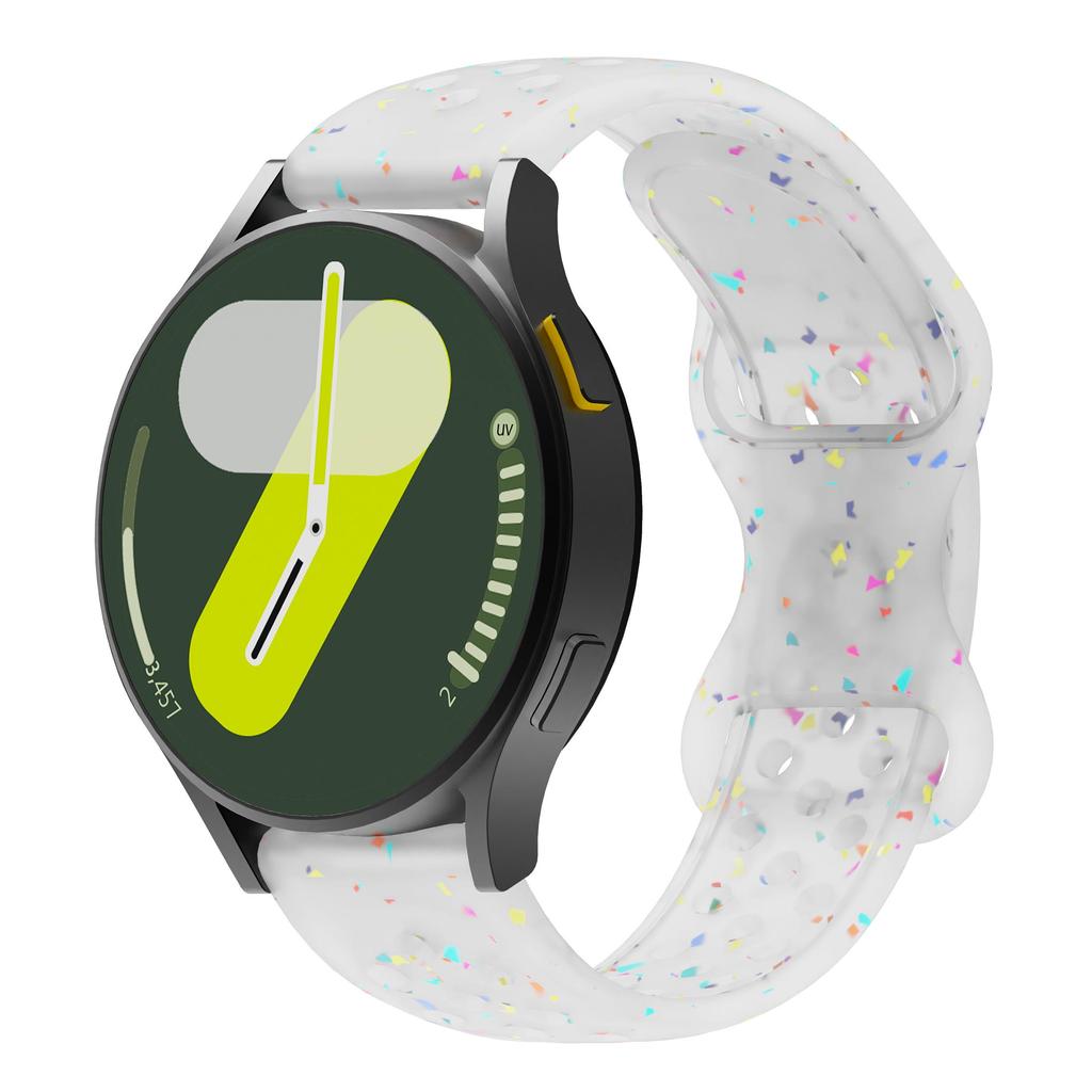 Силиконовый ремешок с круглым отверстием 20/22 мм, подходит для серии Samsung Watch шириной 20/22 мм. Экологичный силиконовый ремешок с текстурированным рисунком