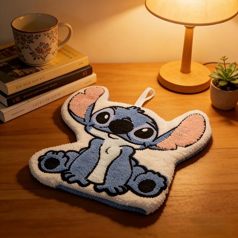 Disney Кавайный Стич Ангел Подвесное Кухонное Полотенце Мультяшный Милый Впитывающий Коралловый Флис Для Кухни Быстросохнущий Принадлежности для Ванной