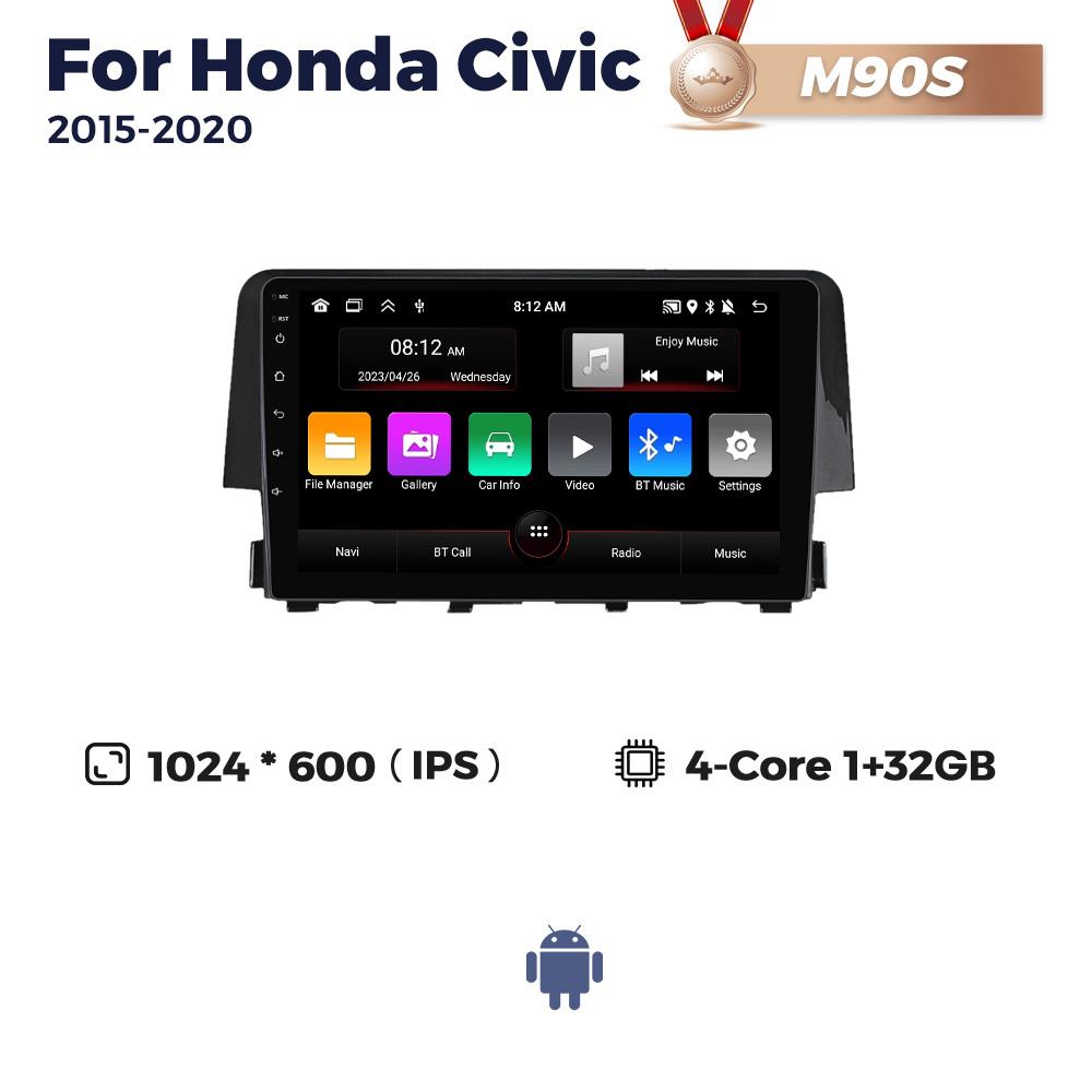 8Core 8+256G Car Radio Android Multimedia Player For Honda Civic 10 FC FK 2015-2020 GPS BT Audio Stereo Auto Intelligent Systems