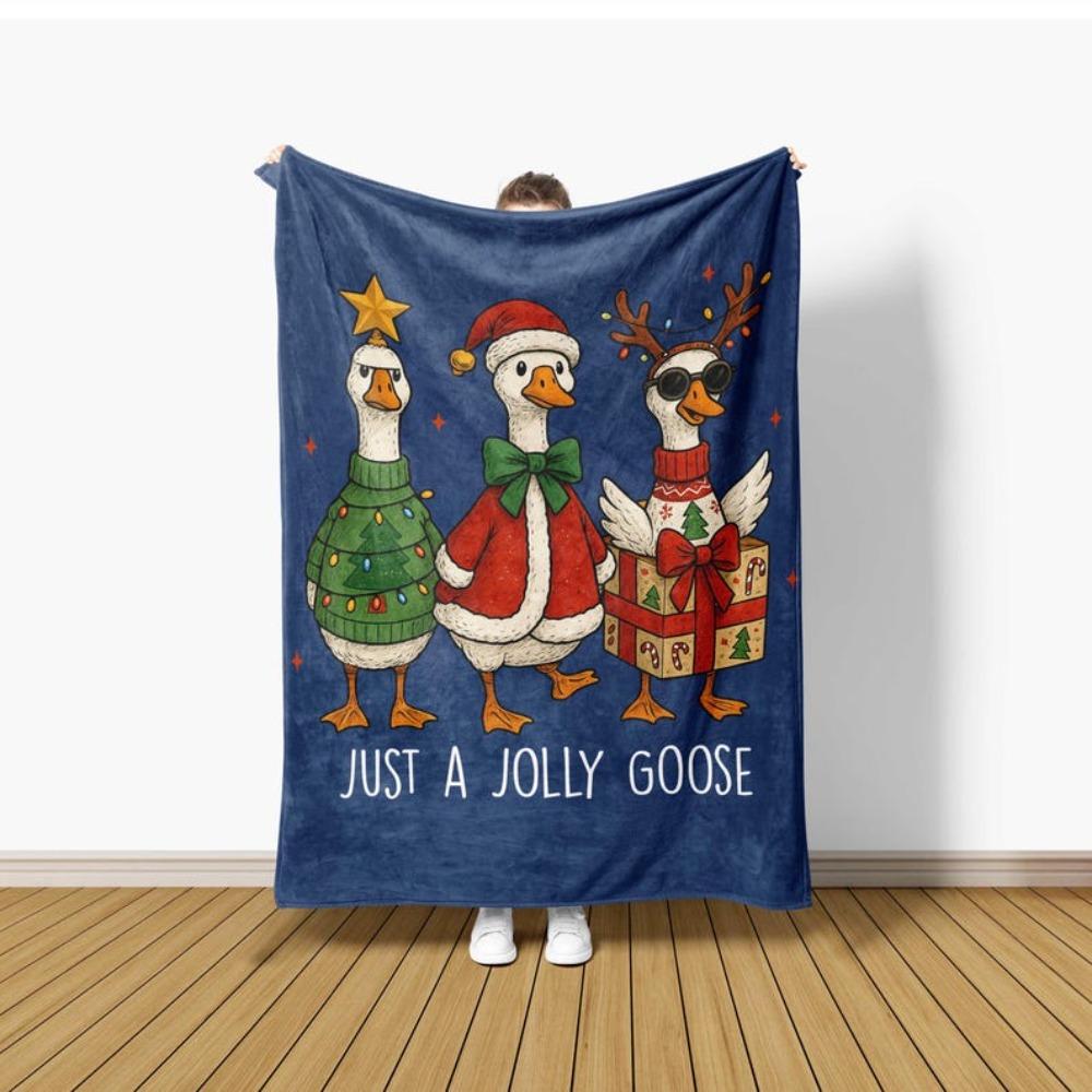 Веселый Гусь Плед много размеров 2D принт смешной Рождественский гусь животное фланель диван гостиная уют радость