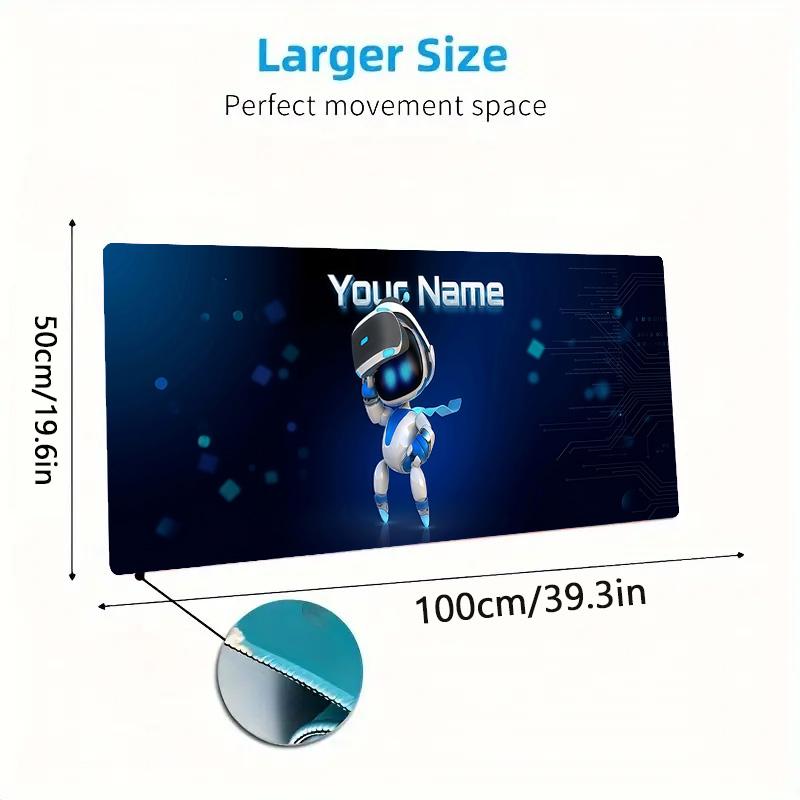 Astro Bot Custom Name Large Size Mouse Pad Large Gaming Table Cushion Non-slip Laptop Tablet Big Mousepad XXL Mat Mini PC Playmat With Lock edge