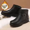 Snow Cotton Shoes for Women 2025 Winter New Warm Padded Platform Boots Non-slip Short Boots Elderly Black Ankle Boots Women