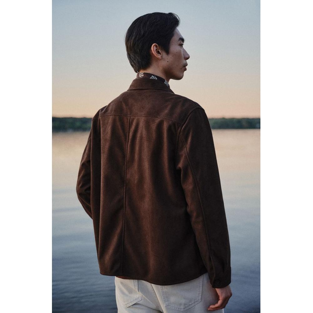 HM Текстурированная верхняя рубашка Regular Fit Brown