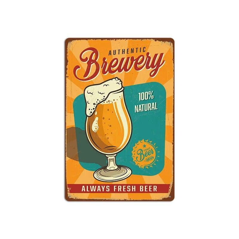 Vintage Cold Beer Metal Tin Sign 2023 New Iron Sheet Bar Background Wall Decoration Painting American Frameless Decorations