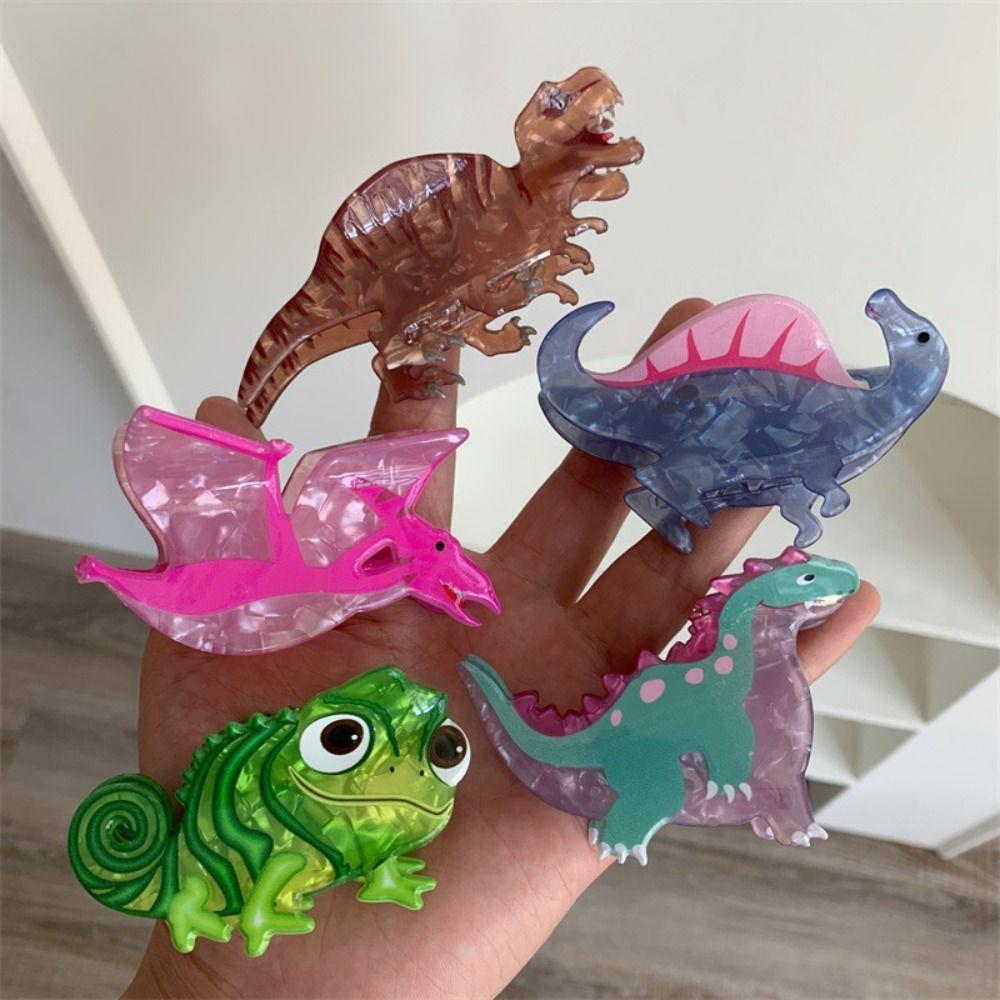 Cartoon Dinosaur Hair Claws Acrylic Ponytail Holder For Women Girls Hair Accessories