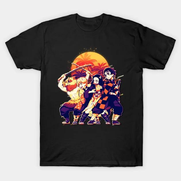 Summer Fashion Demon Slayer Daring Duels Animation Derivatives Kamado Tanjirou Printing T-shirt Oversized Streetwear Unisex Tops