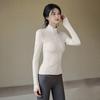 Fleece stand-up neck sports jacket women's running training fitness clothes elastic tight long-sleeved yoga clothes top spring models