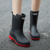Fashion Women's Mid-Calf Rain Boots 2025 New Rubber Shoes Winter Rain Boots Cotton-Padded Warm-Keeping Waterproof Women's Non-Slip Shoes