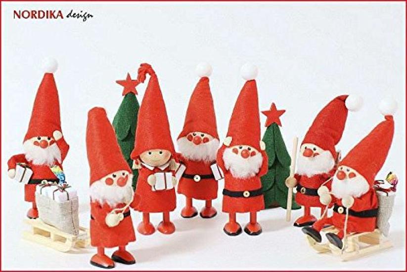 Christmas Wooden Doll Pulling a Sleigh [NORDIKA Nisse] (Santa / NRD120060)