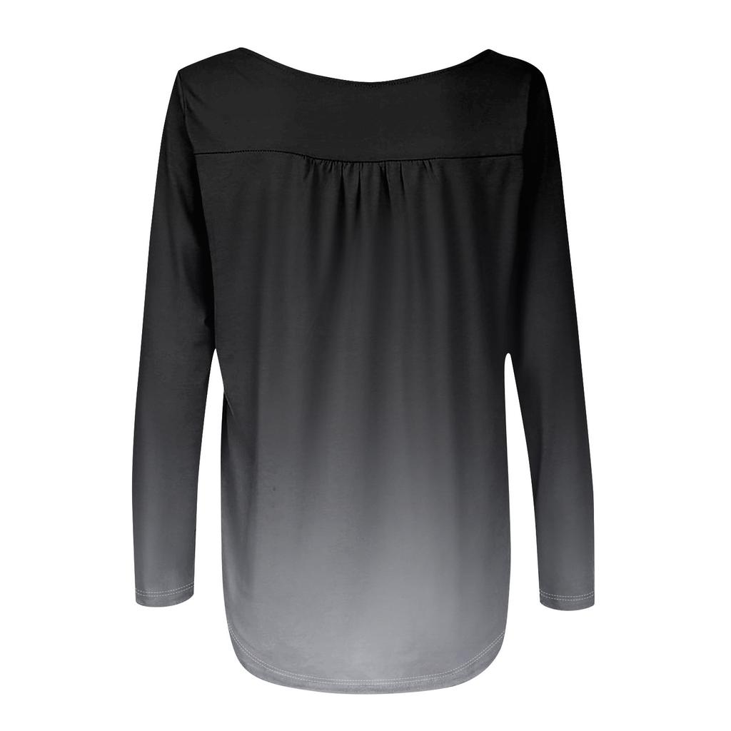 Женская туника с длинным рукавом, свободные топы, повседневные топы оверсайз, плиссированная туника, застегивающаяся на пуговицы, повседневные женские топы с принтом