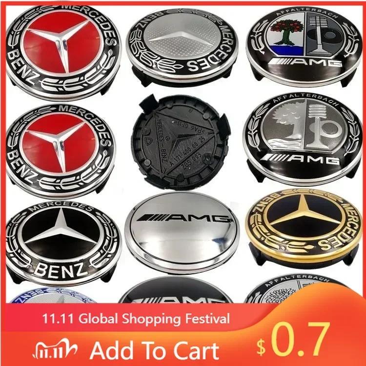 Car Sticker For Benz New 4 Pieces/Set 75mm For Mercedes Benz AMG W203 W206 W220 W205 W211 W212 Car Wheel Center Hub Caps Benz Em