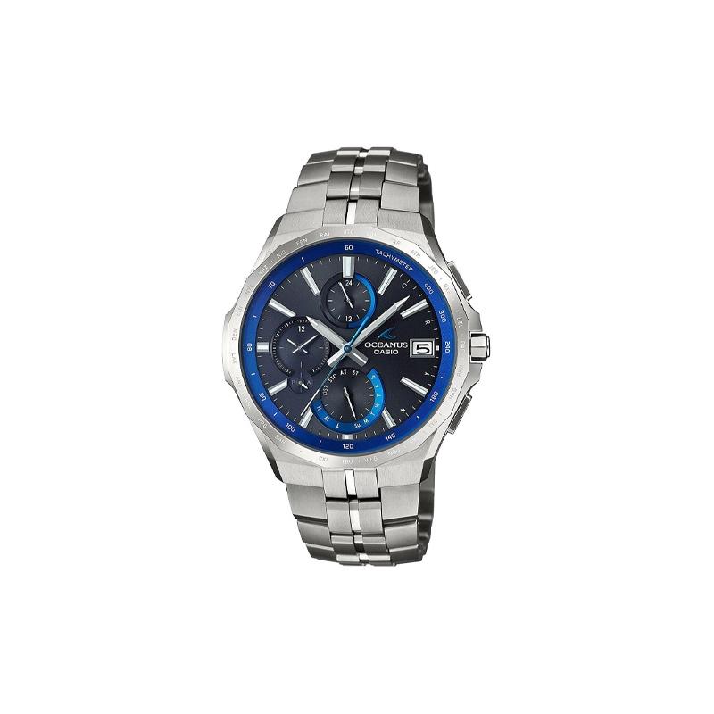 Casio Серия OCEANUS-Poseidon 5000, модные, повседневные и универсальные, классический стрелочный циферблат, водонепроницаемые, кварцевый механизм, титановый ремешок, OCW-S5000-1AJF