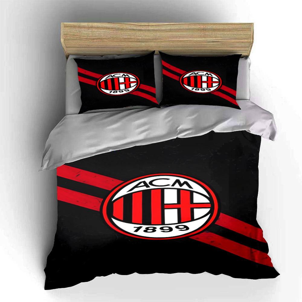 AC Milan logo design. Bedding sets Duvet cover sets Duvet covers Pillowcases(1 * Duvet Cover 2 * Pillowcases without duvet insert)