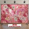 2D Romantic Pink Flower Wall with Large Butterfly Backdrop