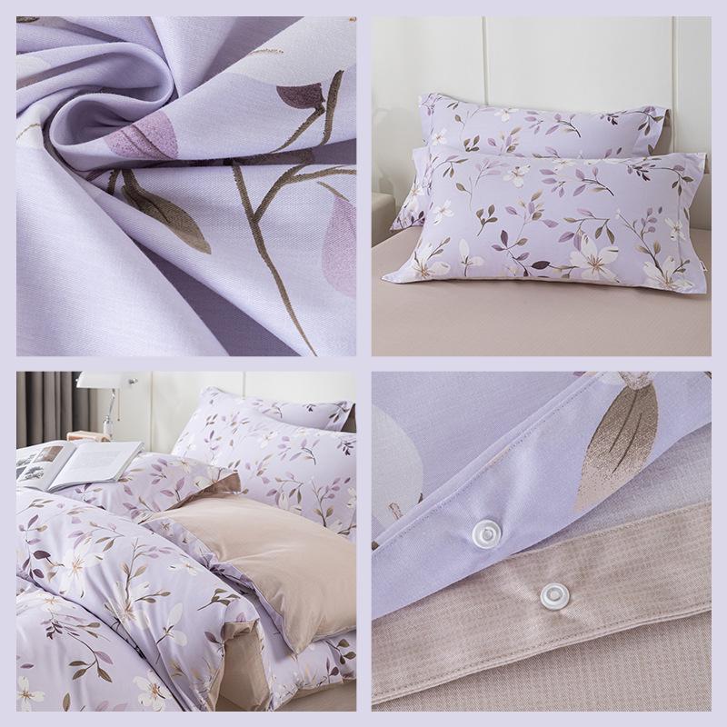 Комплект постельного белья Duo Xi Ai из чистого хлопка с цветочным рисунком - 4 шт. стеганое покрывало и простыня