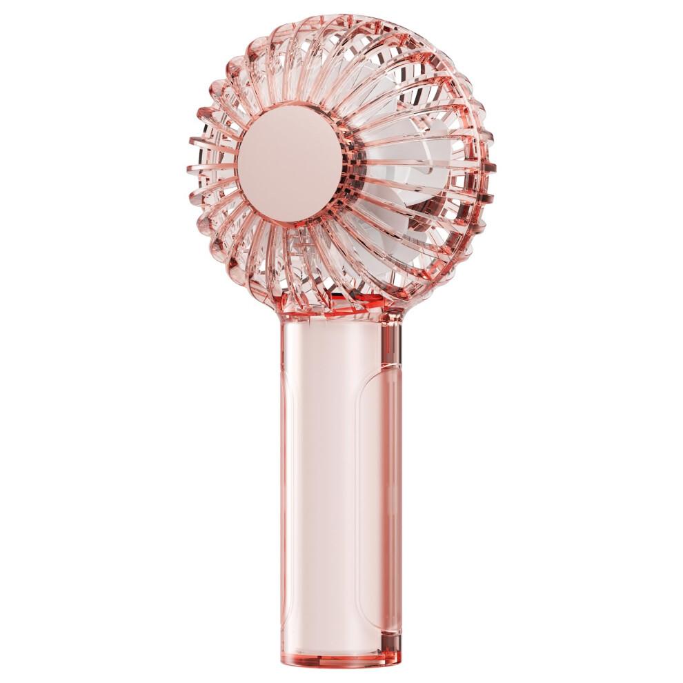 Portable Handheld Fan with Dual Motor Cooling, 4 Speed Quiet Mini Rechargeable Design for Travel Pink