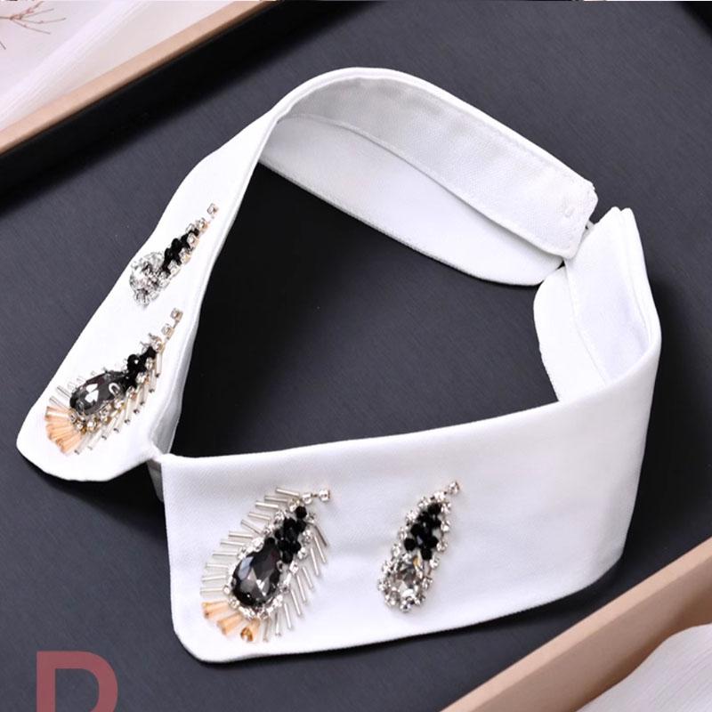 Elegant Diamond Beaded Detachable Collar for Women False Shawl Shoulder Wrap Lapel Fashionable Accessory for Women