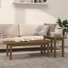 VidaXL Set of 2 Coffee Tables Honey Brown Solid Pine Wood 822365