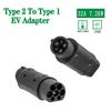EVSE Adaptor 32A Electric Vehicle Car EV Charger Connector IEC 62196 Socket Type 2 To Type 1 EV Adapter Socket