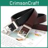 Simple Color Solid Silver Square Buckle Womens Belt Casual Versatile And