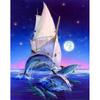 5D DIY Diamond Painting Full Round Animal Dolphin Diamond Embroidery Painting Cross Stitch Kit Home Decoration Rhinestone Gift