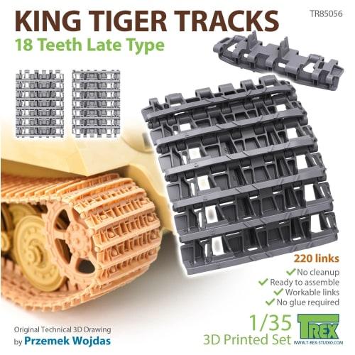 T-Rex Studio 1/35 Scale WWII German King Tiger 18-Tooth Sprocket Tracks, Late Model, Plastic Model Parts TR85056
