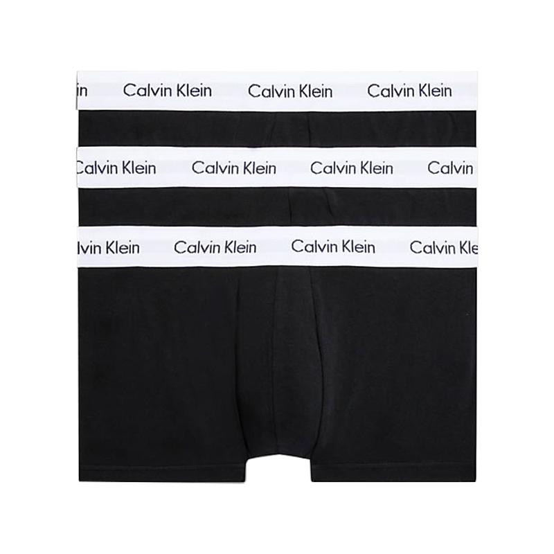 Calvin Klein Мужские боксеры с принтом логотипа, средняя посадка, 3 шт. Черный Белый 0000U2664G-001