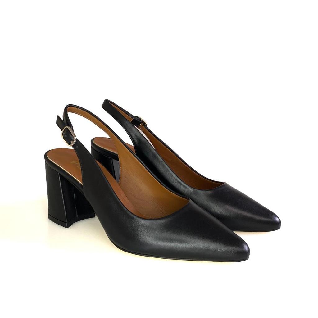 Женские классические туфли на каблуке из натуральной кожи