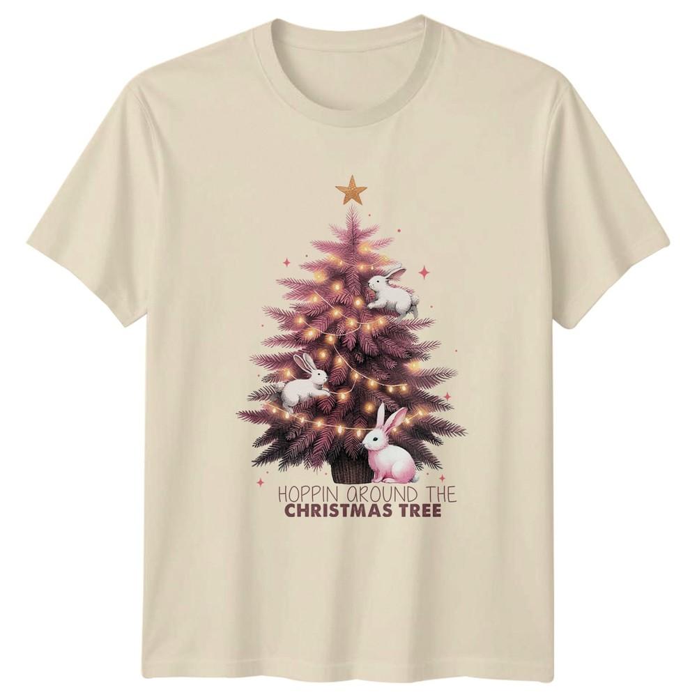 Hoppin Around The Christmas Tree Holidays Unisex Unisexs Graphic Tee