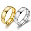 Korean Style Titanium Steel Couple Rings: Gold Polished Simple King or Pinky Ring for Men and Women