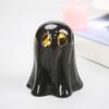 Ceramic Ghost Light Up Decor Small White Ghost Figurine LED Halloween Ghost Tabletop Ornament for Indoor Home Decor