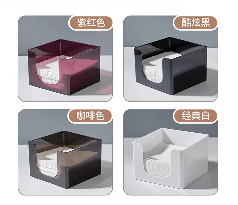 Квадратная минималистичная коробка для хранения салфеток, акриловый инструмент для хранения салфеток для дома, гостиной