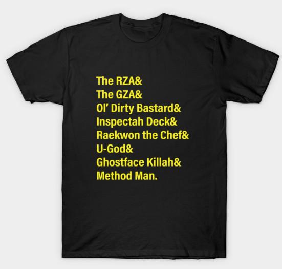 Wu-Tang Clan Футболка с коротким рукавом Мужская Женская Унисекс S-3XL Черная Фан-арт Унисекс Футболка