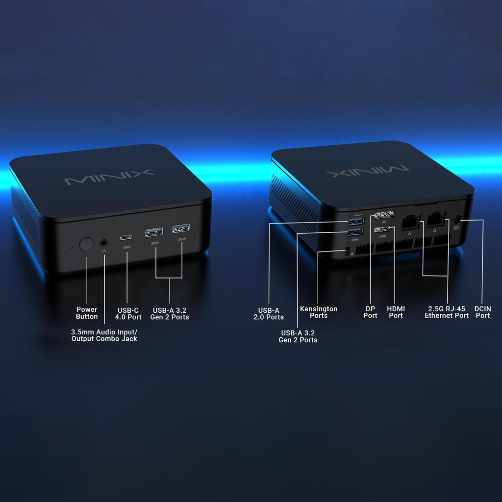MINIX NEO Mini AMD Ryzen 5 6600H 16GB DDR5 512GB PCIe Compact Windows 11 Pro Small PC with Fan Dual Triple 4K and WiFi 6E for and Gaming NGC-NR660 PC,