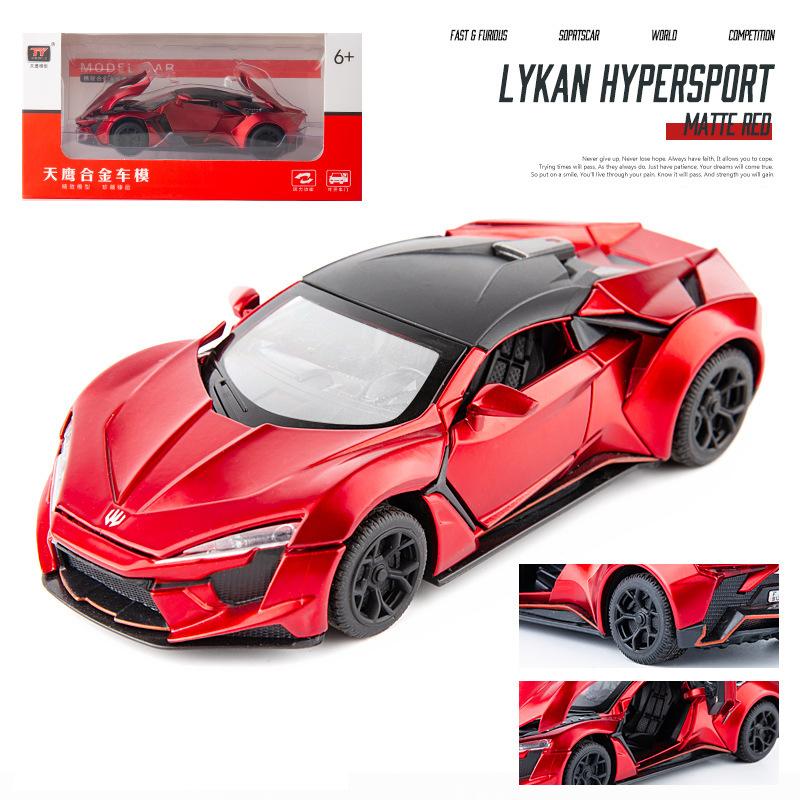 1:32 масштаба Lykan Hypersport, сплав, откидная модель автомобиля, литая под давлением модель, декоративные, мини-транспортные средства, игрушки для детей, парней и молодых людей, подарок