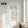 Natural Wood Crystal Art Suncatchers, Window Crystals Hanging Suncatcher, Colorful Glass Beads Chain Bead Decoration Wind Chimes for Garden