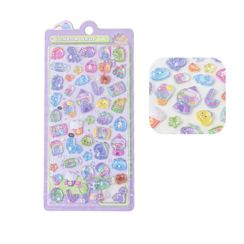 Cute Candy Animal Drop Sticker Aesthetic DIY Toy Stickers 3D Decor Stickers  DIY Scrapbooking