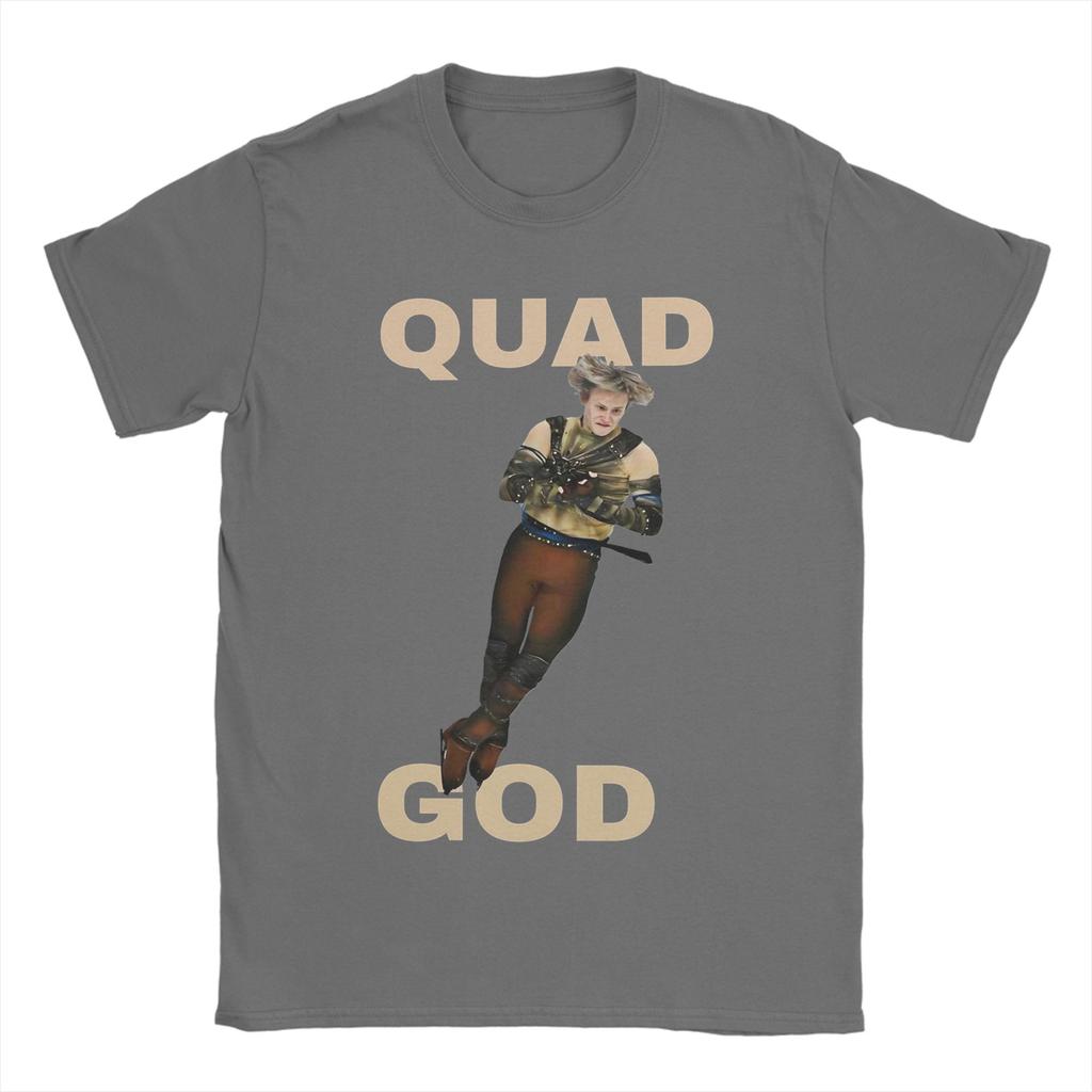Винтажные футболки Ilia Malinin Quad God Унисекс Круглый вырез Хлопок Короткий рукав Футболка Одежда в подарок