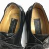 80s-90s? Vintage/MEZLAN Square Toe U-Tip Business Shoes Black size 8 Platinum Model Men's(USED)